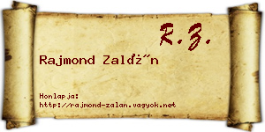 Rajmond Zalán névjegykártya